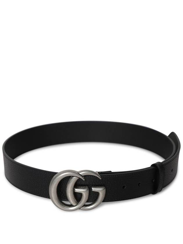 GG Marmont Double Buckle Belt Black Silver - GUCCI - BALAAN 2