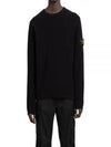 Wappen Patch Crew Neck Knit Top Black - STONE ISLAND - BALAAN 2