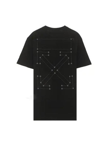 Backbone Arrow Oversized Short Sleeve T-Shirt Black - OFF WHITE - BALAAN 1