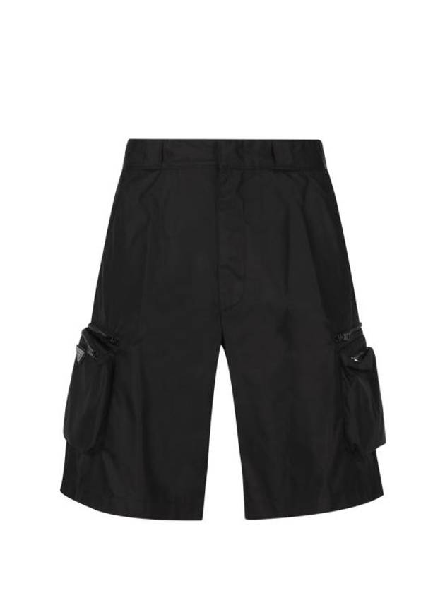 Re-Nylon Bermudas Shorts Black - PRADA - BALAAN 1