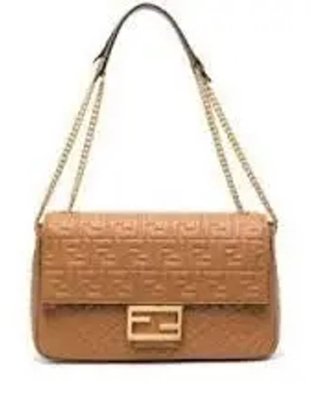 Baguette Chain Large Nappa Leather Shoulder Bag Brown - FENDI - BALAAN 2