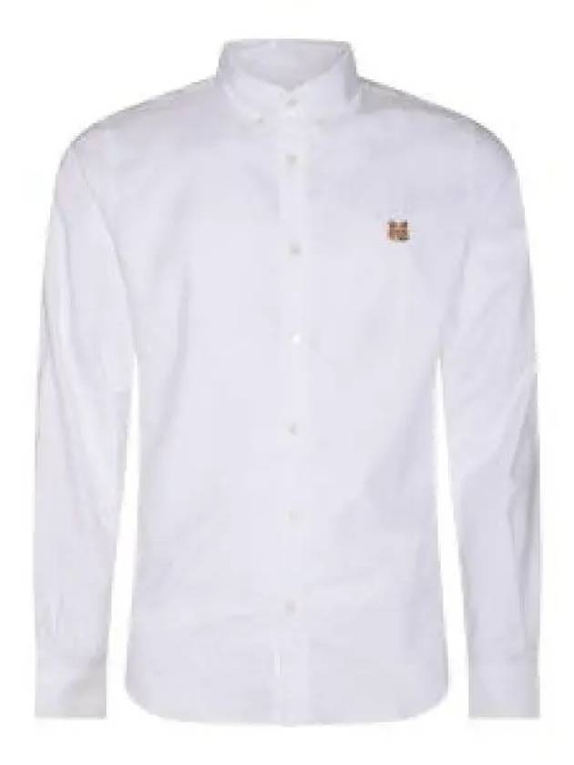 Fox Head Embroidery Long Sleeve Shirt White - MAISON KITSUNE - BALAAN 2