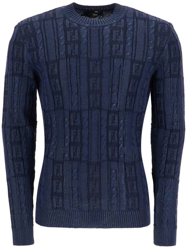 FF Wool Sweatshirt Blue - FENDI - BALAAN 2