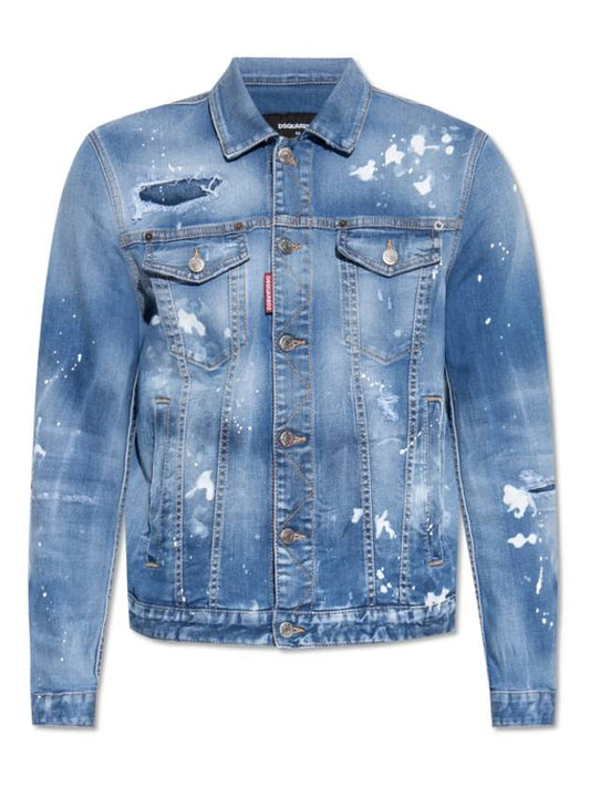 Dan Distressed Jacket Blue - DSQUARED2 - BALAAN 2