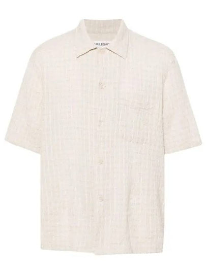 Box Seersucker Texture Short Sleeve Shirt Beige - OUR LEGACY - BALAAN 2