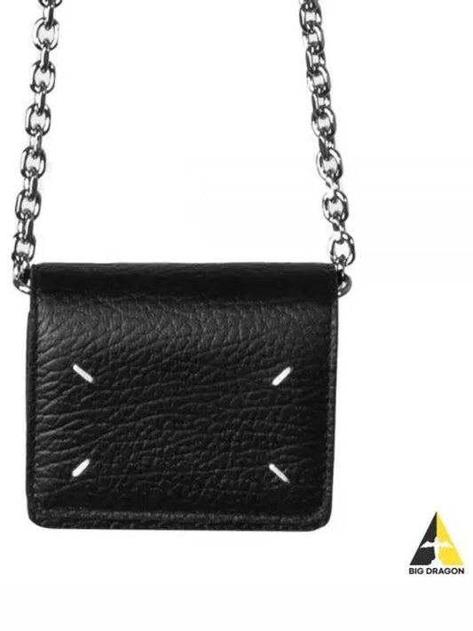 Embroidery Logo Chain Cald Wallet Black - MAISON MARGIELA - BALAAN 2