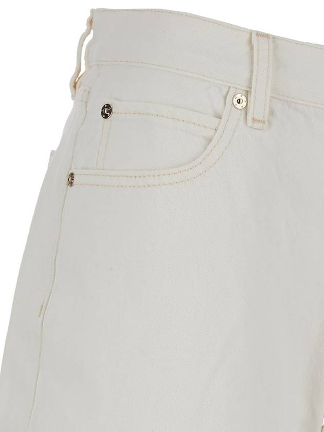 'The Boy Short' White Shorts With Belt Loops In Denim Woman - FRAME - BALAAN 3