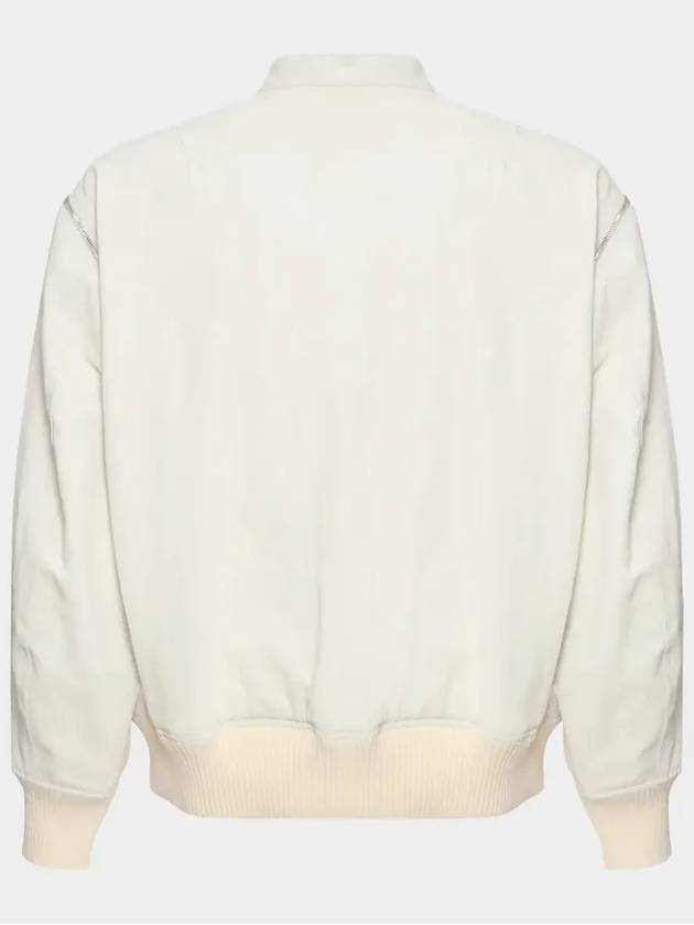 Jacket Pigment Coated Cotton Linen Blouson White JSMU420627 MU250200A - JIL SANDER - BALAAN 3