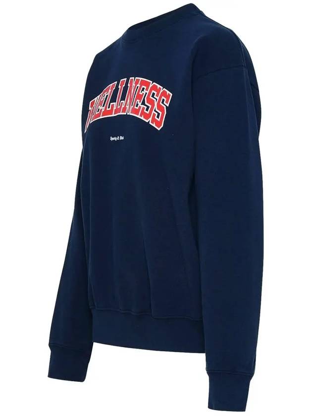 Crew Neck Print Sweatshirt Navy - SPORTY & RICH - BALAAN 4