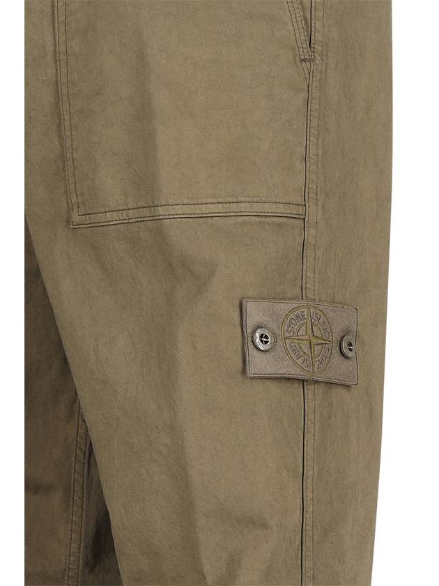 Logo Patch Stretch Straight Pants Military Green - STONE ISLAND - BALAAN 4