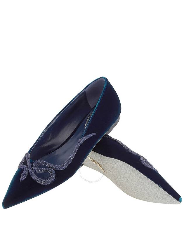 Rene Caovilla Bluette Velvet Morgana Embellished Ballet Flats, Brand Size 37 ( US Size 7 ) - RENE CAOVILLA - BALAAN 2