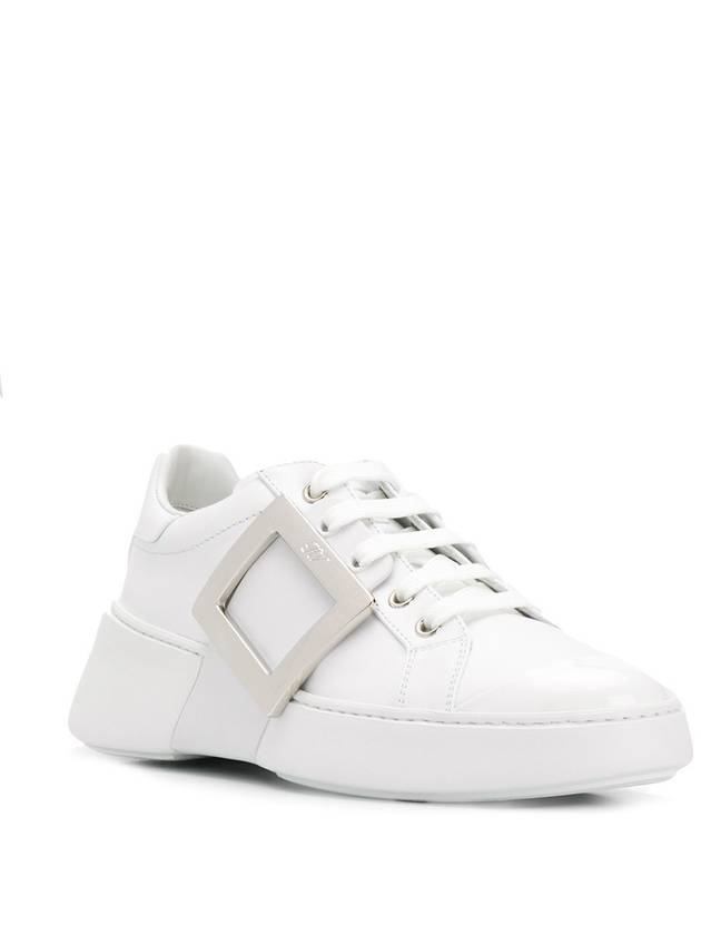 Viv Metal Buckle Low Top Sneakers White - ROGER VIVIER - BALAAN 4