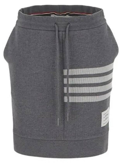 Double Face 4 Bar Knit Mini A Line Skirt Grey - THOM BROWNE - BALAAN 2