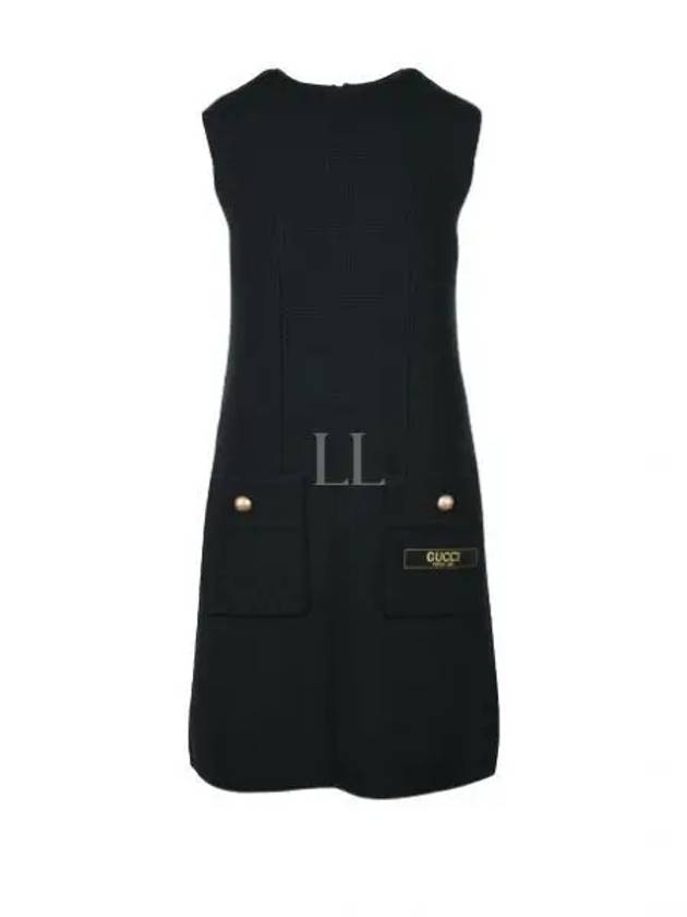 Sleeveless Wool Short Dress Black - GUCCI - BALAAN 2