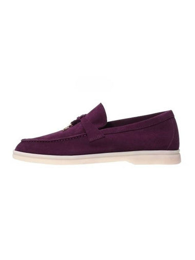 Summer Charms Walk Suede Loafers Purple - LORO PIANA - BALAAN 1