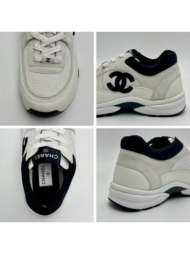 CC Logo Suede Tennis Low Top Sneakers Black - CHANEL - BALAAN 10