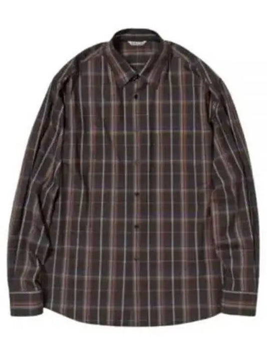 24 SUPER LIGHT WOOL CHECK SHIRT DARK BROWN A24SS01LC rise - AURALEE - BALAAN 1