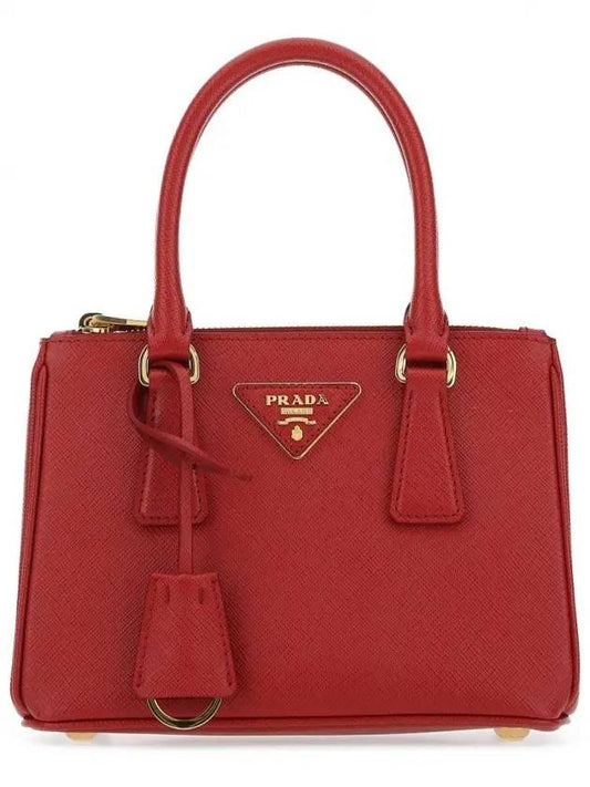 Galleria Saffiano Leather Micro Tote Bag Red - PRADA - BALAAN 1