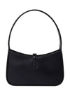 LE 5A 7 Small Smooth Leather Hobo Shoulder Bag Black - SAINT LAURENT - BALAAN 3