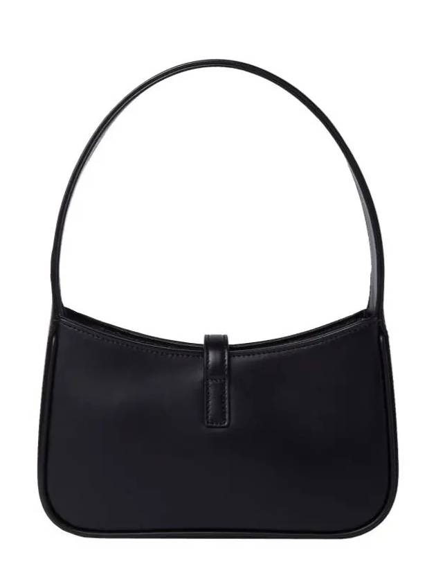 LE 5A 7 Small Smooth Leather Hobo Shoulder Bag Black - SAINT LAURENT - BALAAN 3