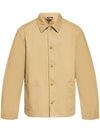 Kerlouan Logo Twill Shirt Jacket Beige - A.P.C. - BALAAN 1