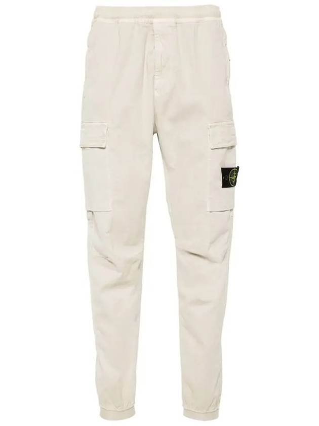 Stretch Cotton Cargo Straight Pants White - STONE ISLAND - BALAAN 3