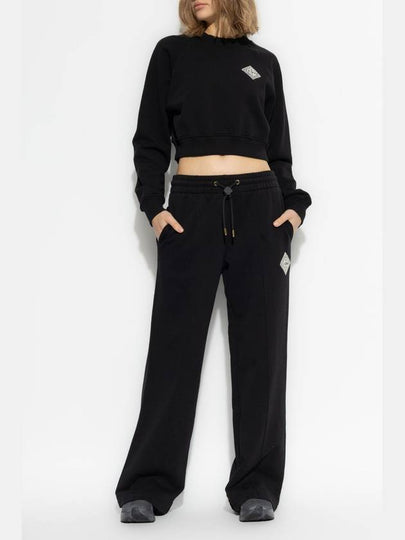 Casablanca Cropped Sweatshirt, Women's, Black - CASABLANCA - BALAAN 2