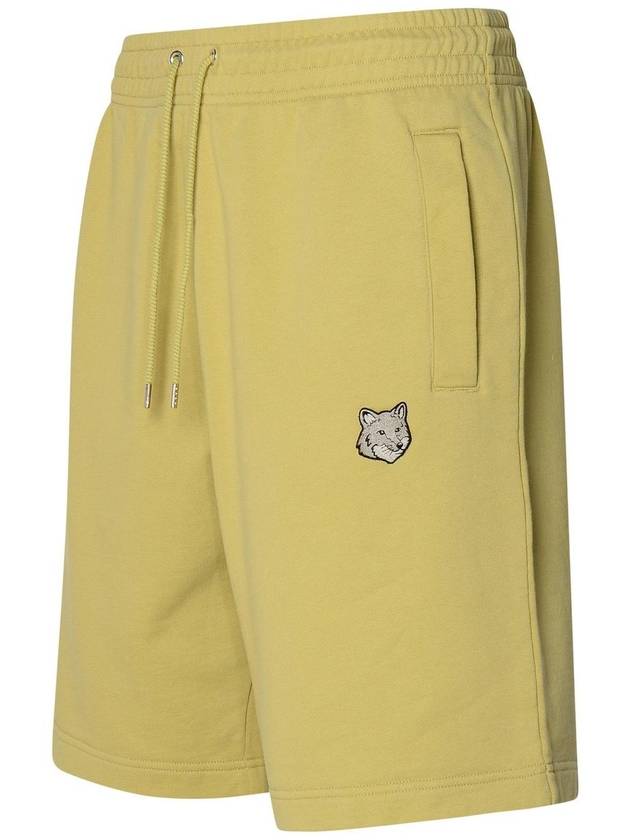 Bold Fox Head Patch Oversized Jog Shorts Mustard Green - MAISON KITSUNE - BALAAN 4