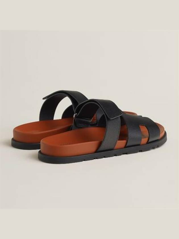 Chypre Calfskin Sandals Black - HERMES - BALAAN 4