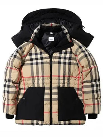 Detachable Hooded Check Puffer Jacket Women s Padded Jumper - BURBERRY - BALAAN 1