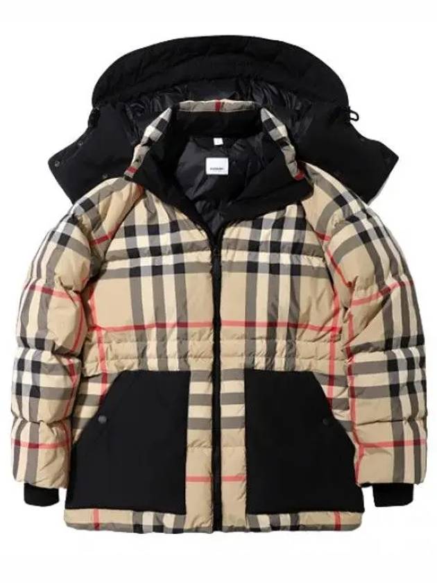 Detachable Hooded Check Puffer Jacket - BURBERRY - BALAAN 1