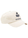 CQ0061 00M008J EB Tyrone logo embroidery cap ecru black hat TJ - ISABEL MARANT - BALAAN 1