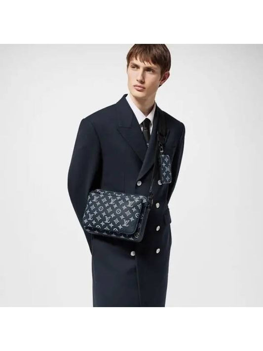 Trio Monogram Shadow Messenger Bag Navy - LOUIS VUITTON - BALAAN 2