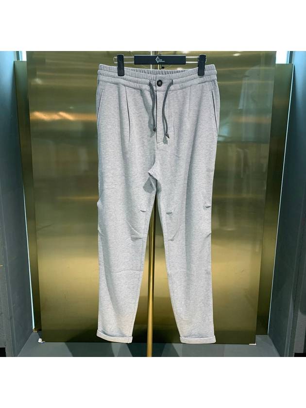 Drawstring Terry Track Pants Grey - BRUNELLO CUCINELLI - BALAAN 2