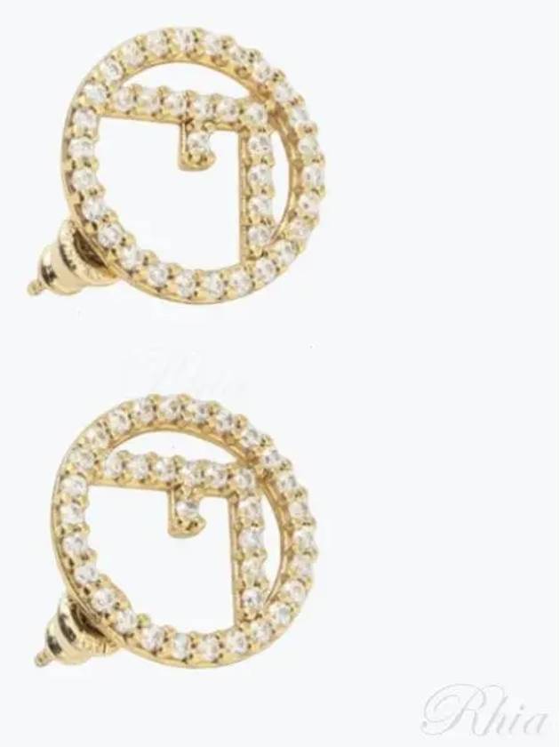 F Is Fendi Crystals Earrings Gold - FENDI - BALAAN 2