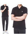 Men's Logo Patch Polo Shirt Black - STONE ISLAND - BALAAN 2