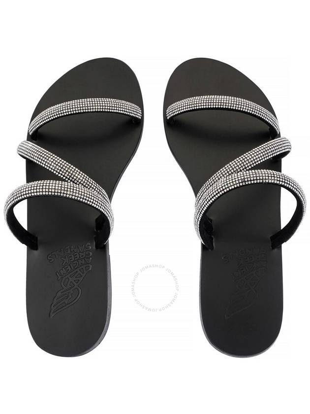 Ancient Greek Sandals Ladies Black Polytimi Diamante Flat Sandals, Brand Size 37 ( US Size 7 ) - ANCIENT GREEK SANDALS - BALAAN 3