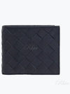 Intrecciato Leather Half Wallet Navy - BOTTEGA VENETA - BALAAN 2