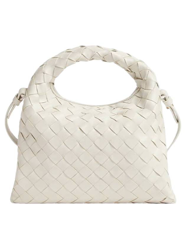 Intrecciato Mini Hop Tote Bag White - BOTTEGA VENETA - BALAAN 3