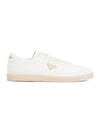 Triangle Logo Lane Leather Low-Top Sneakers Ivory - PRADA - BALAAN 4