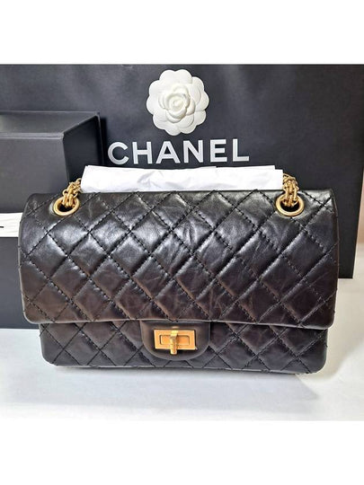 2.55 Flap Chain Medium Shoulder Bag Black - CHANEL - BALAAN 2