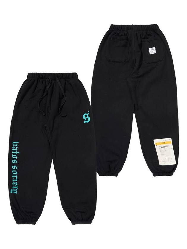 OLD LETTER WIDE JOGGER PANTS BLACK - STIGMA - BALAAN 2