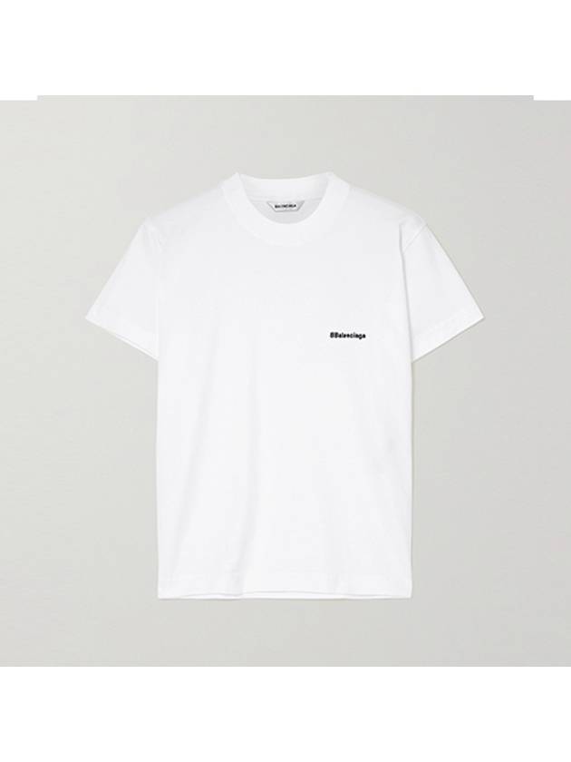 Embroidered BB Logo Short-Sleeved T-Shirt White - BALENCIAGA - BALAAN 2