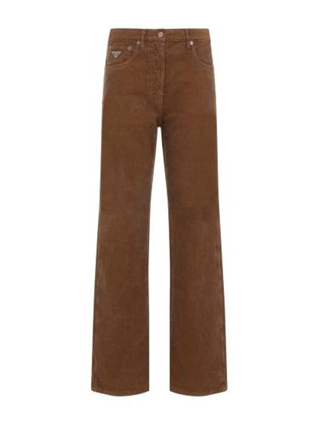 Corduroy Wide Pants Brown - PRADA - BALAAN 3