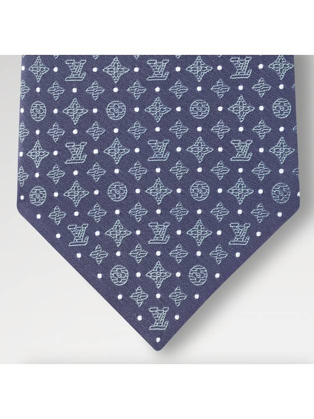 Tie Monogram Shadow Dot Silk Navy Blue M90831 - LOUIS VUITTON - BALAAN 1