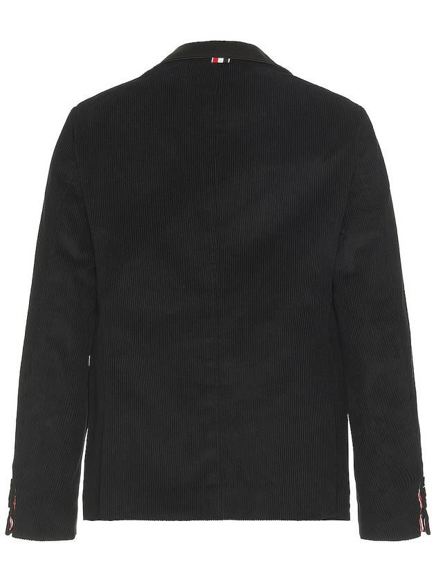 Men's Corduroy Button Up Cutaway Blazer Jacket Black - THOM BROWNE - BALAAN 4