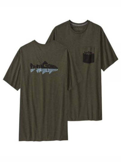 Men's Wild Waterline Pocket Responsibili Short Sleeve T-Shirt Basin Green - PATAGONIA - BALAAN 2