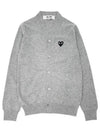 Black Heart Wappen Wool Cardigan Grey - COMME DES GARCONS - BALAAN 2