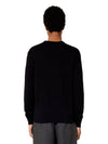 Heart Logo Merino Wool Cardigan Black - AMI - BALAAN 4