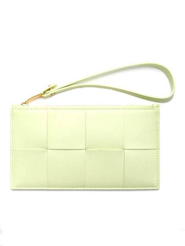 Intrecciato Weaving Gold Zipper Strap Bill Clutch Bag Lemon Washed - BOTTEGA VENETA - BALAAN 1